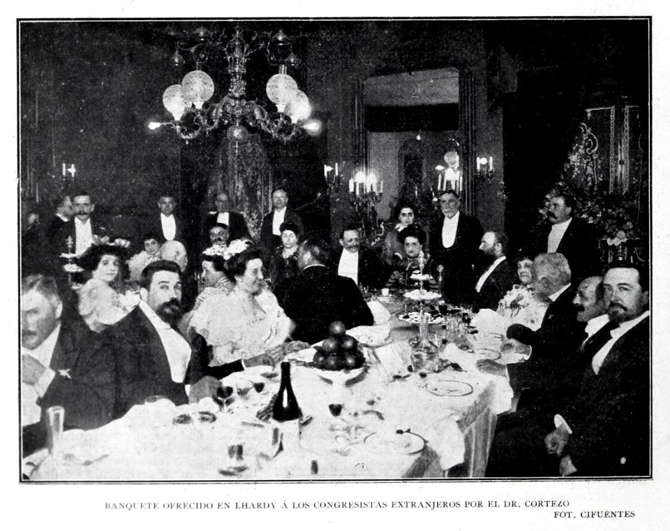 1903-04-25, Blanco y Negro, Banquete en Lhardy ofrecido por el doctor Cortezo, Cifuentes