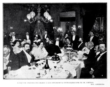 1903-04-25, Blanco y Negro, Banquete en Lhardy ofrecido por el doctor Cortezo, Cifuentes