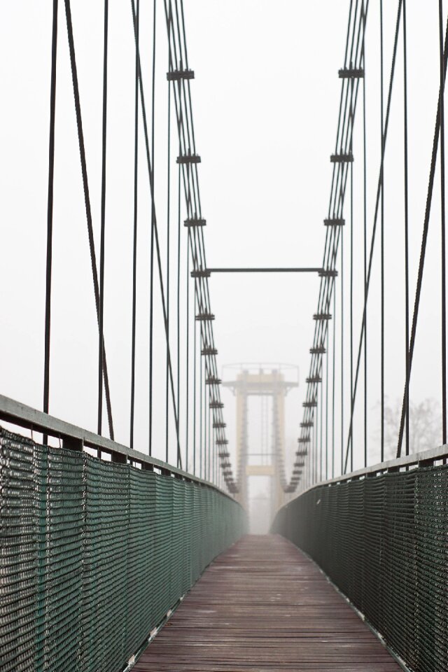 Railings the fog haze