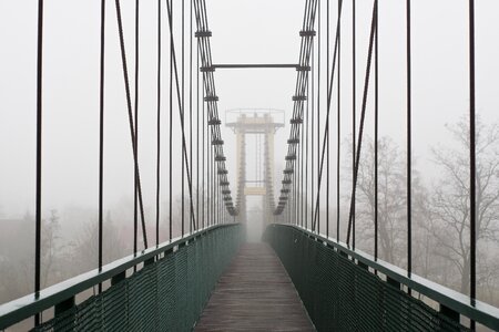 Railings the fog haze