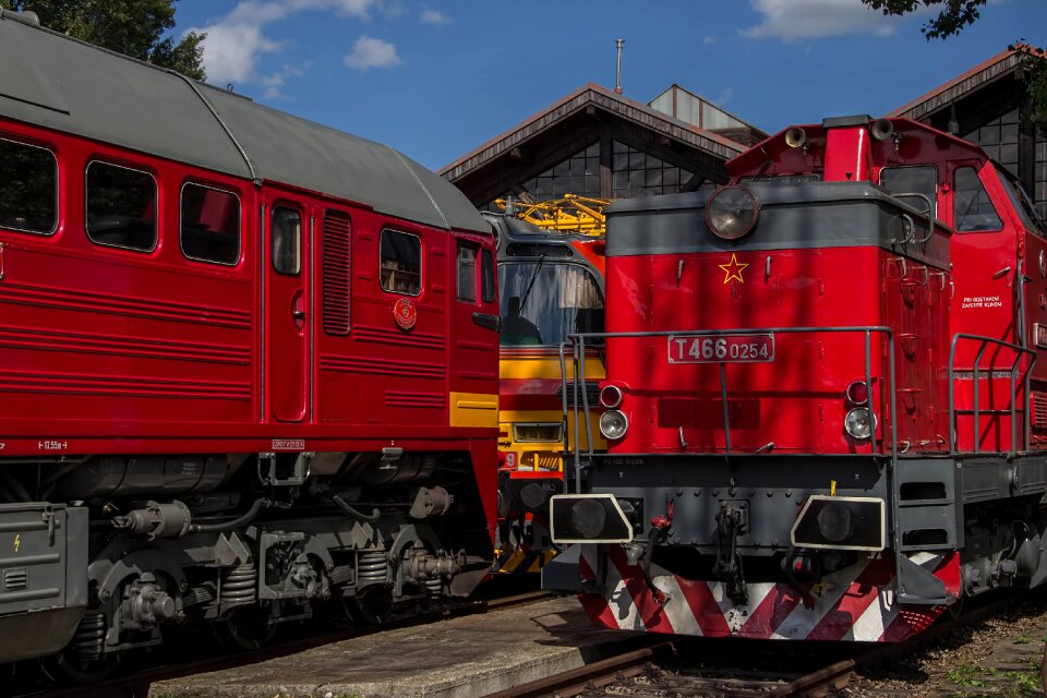 The historical train retro railway