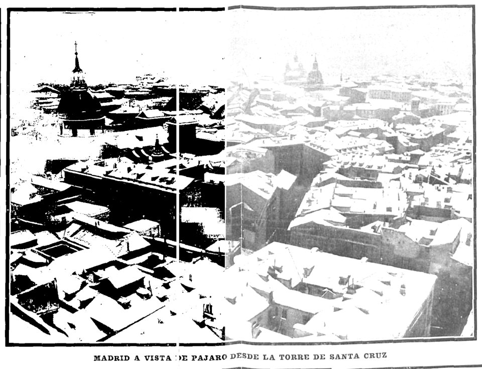 1904-12-01, Nuevo Mundo, Madrid a vista de pájaro desde la torre de Santa Cruz, Campúa
