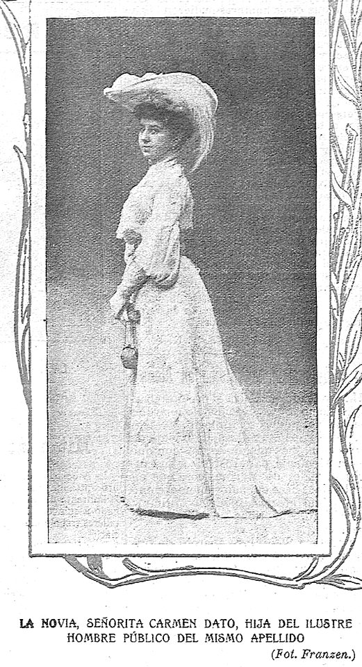 1904-11-10, El Gráfico, La boda de la hija de Dato, La novia, señorita Carmen Dato, hija del ilustre hombre público del mismo apellido