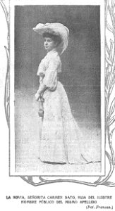 1904-11-10, El Gráfico, La boda de la hija de Dato, La novia, señorita Carmen Dato, hija del ilustre hombre público del mismo apellido