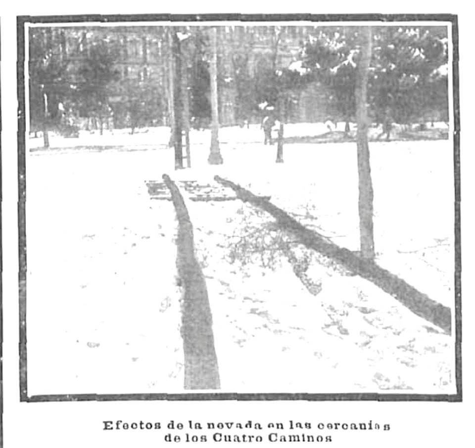 1904-12-01, Nuevo Mundo, El invierno en Madrid, Efectos de la nevada en las cercanías de los Cuatro Caminos, Campúa
