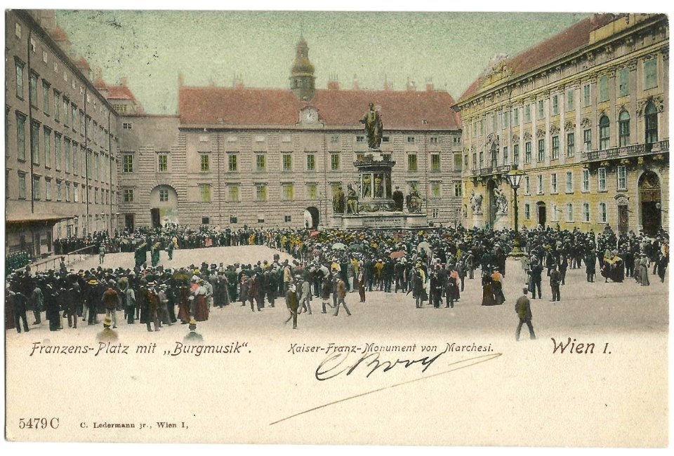 19050113 wien franzens platz mit burgmusik