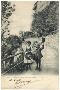 19060212 graz wegpartie beim schlossbergcastel