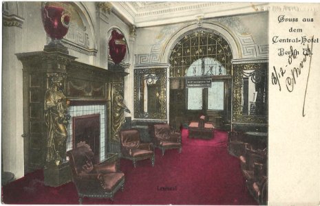 19061208 berlin gruss aus dem central hotel lesesaal
