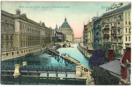 19061209 berlin blick auf dem dom von der schleusenbrucke