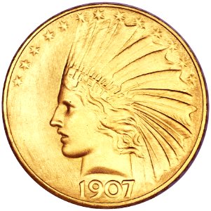 1907 $10 Satin Eagle (obv)