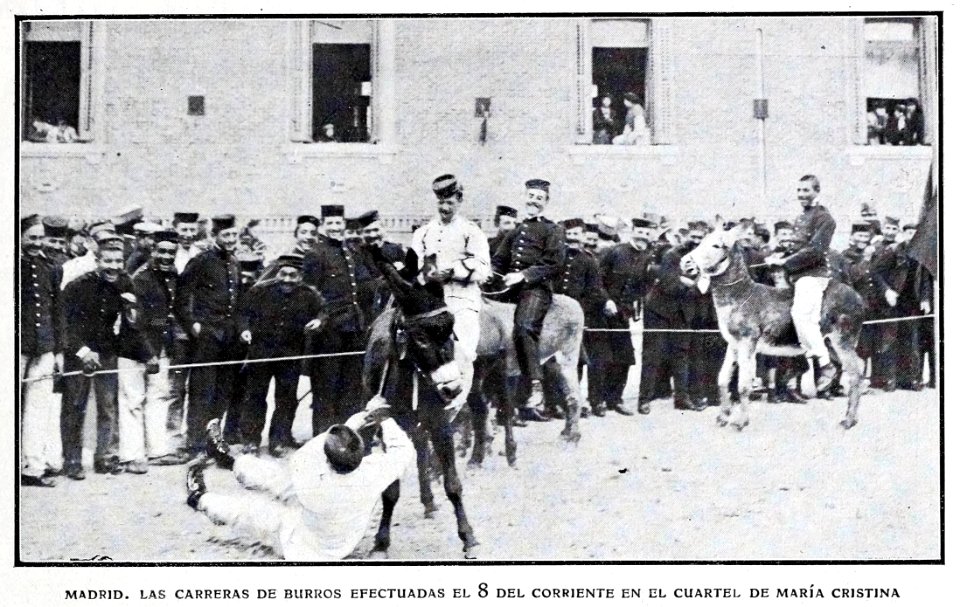 1907-12-07, Blanco y Negro, Madrid, Las carreras de burros efectuadas el 8 del corriente en el cuartel de María Cristina, Goñi