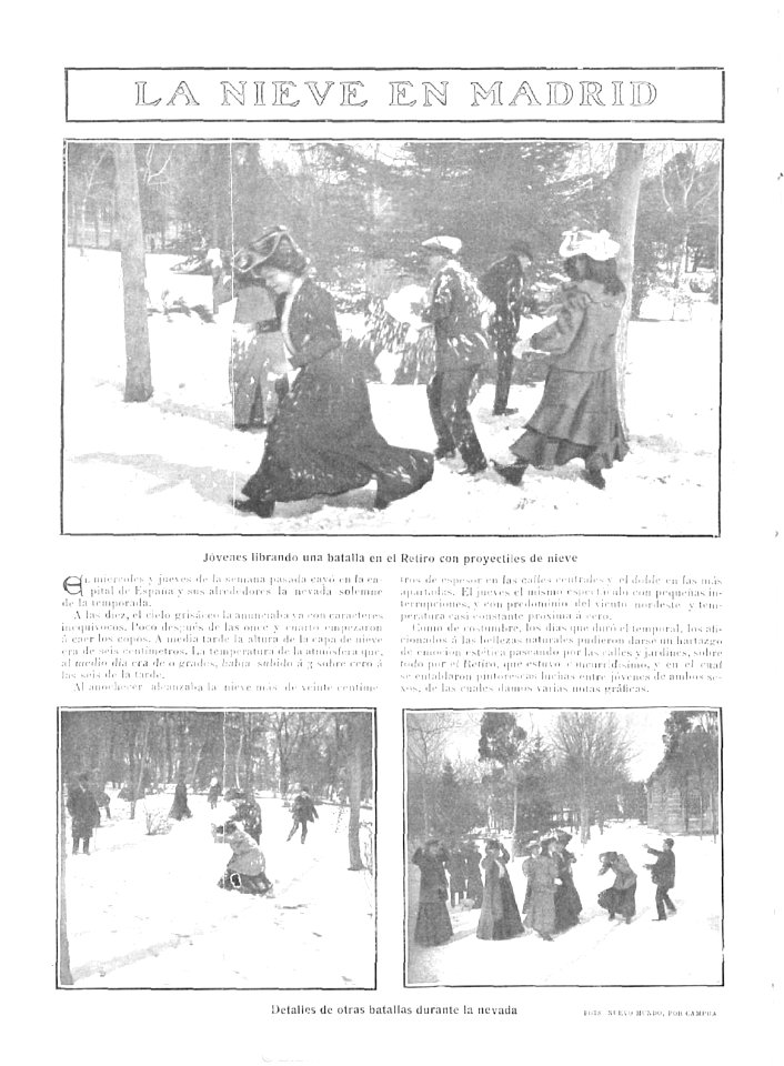 1907-02-14, Nuevo Mundo, La nieve en Madrid, Campúa