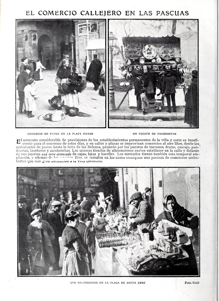 1907-12-28, Blanco y Negro, El comercio callejero en las Pascuas, Goñi