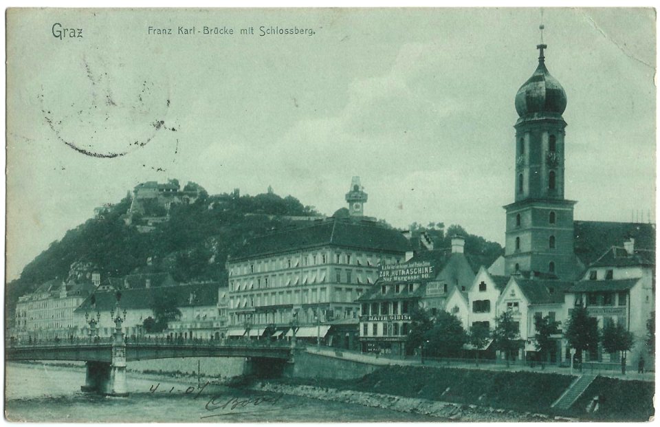 19070104 graz franz karl-brucke mit schlossberg
