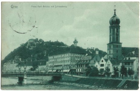 19070104 graz franz karl-brucke mit schlossberg