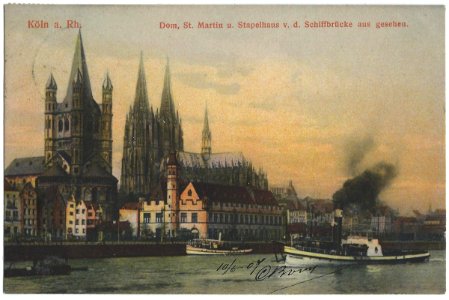 19070610 Köln Dom, St Martin u. Stapelhaus photo