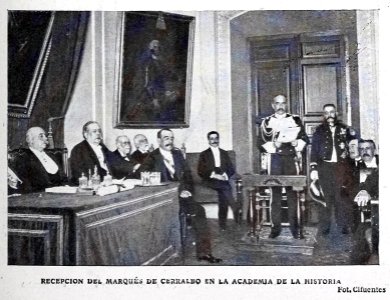 1908-06-06, Blanco y Negro, Recepción del marqués de Cerralbo en la Academia de la Historia, Cifuentes photo