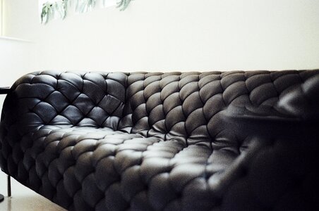 Leather couch black photo