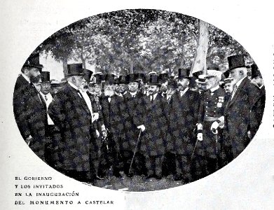 1908-07-11, Blanco y Negro, El gobierno y los invitados en la inauguración del monumento a Castelar, Cifuentes