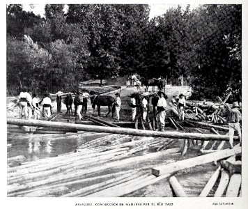 1908-07-11, Blanco y Negro, Aranjuez, Conducción de maderas por el río Tajo, Cifuentes