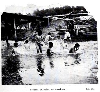 1908-08-15, Blanco y Negro, Escuela gratuita de natación 02, Alba photo