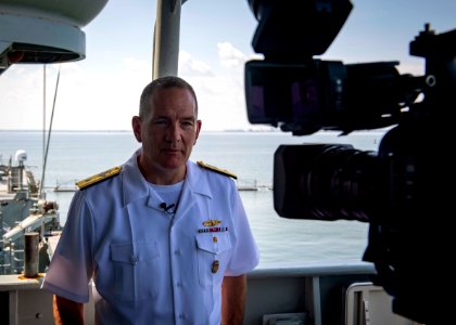 190819-N-UB406-0111NORFOLK, Va. (Aug. 19, 2019) Rear Adm. Edward Cashman, commander, Standing NATO Maritime Group 1 aboard the Portuguese navy frigate NRP Dom Francisco de Almei (48616945642) photo