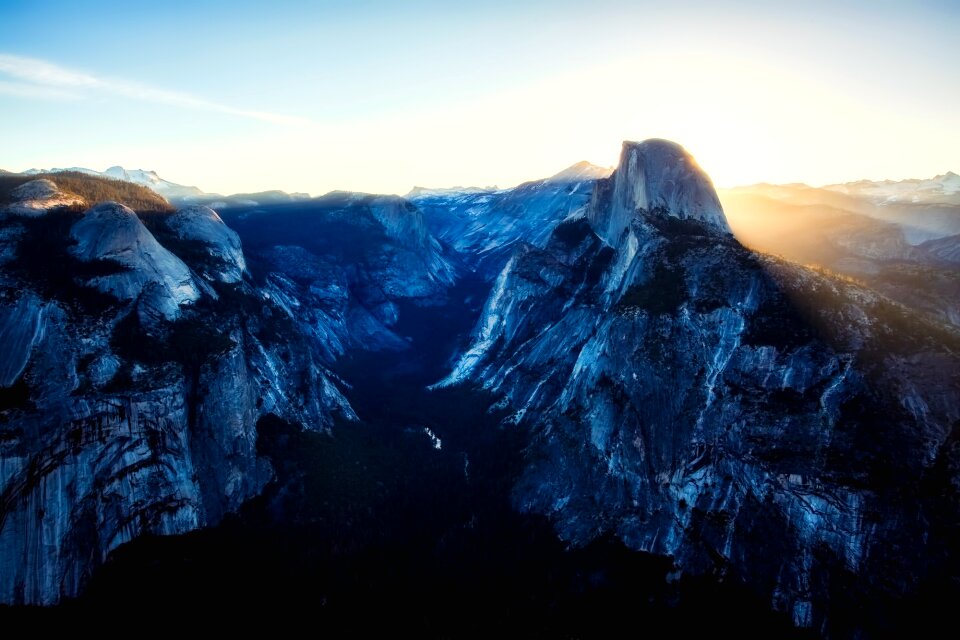 Gorge mountains sunset