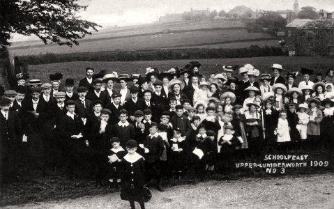 1909 school feast Joshua Biltcliffe Upper Cumberworth West Yorkshire England
