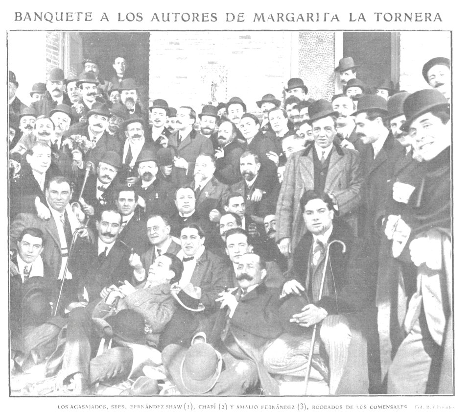 1909-03-03, Actualidades, Banquete a los autores de Margarita la Tornera, Cifuentes