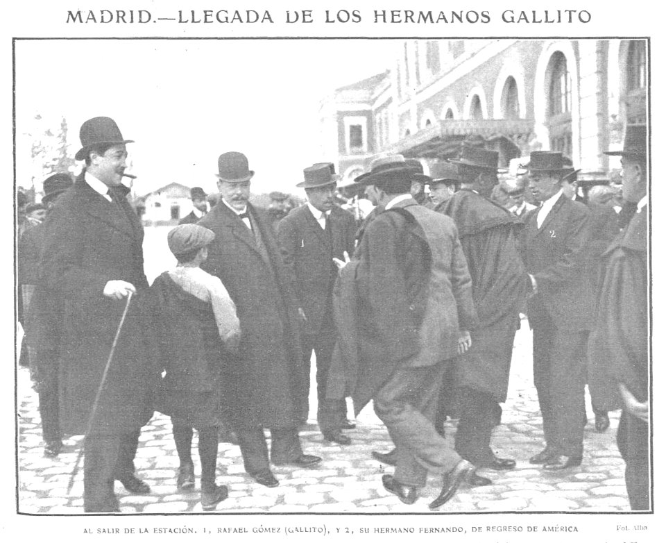 1909-03-24, Actualidades, Madrid, Llegada de los hermanos Gallito, Alba