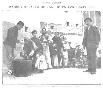 1909-04-07, Actualidades, Madrid, Reparto de rancho en los cuarteles, Alba
