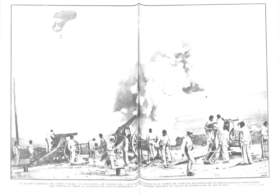1909-08-10, Actualidades, La acción combinada del globo militar y la artillería, Alba
