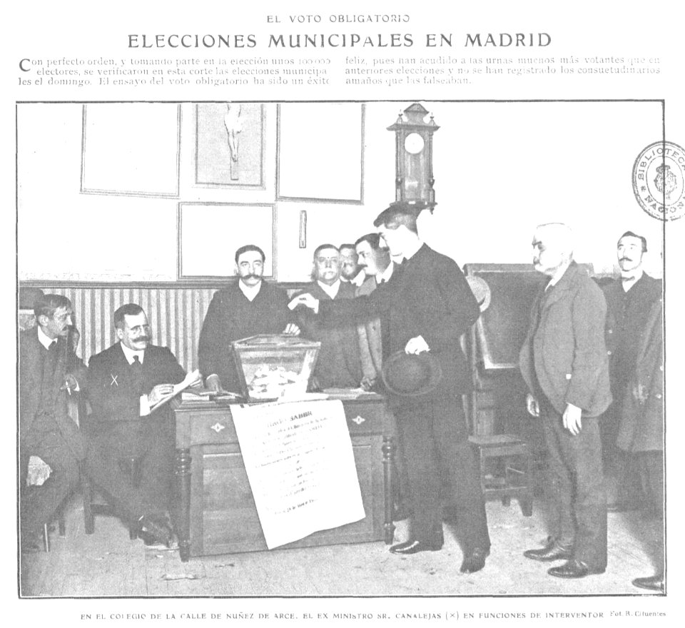 1909-05-05, Actualidades, El voto obligatorio, Elecciones municipales en Madrid, Cifuentes