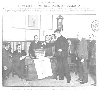 1909-05-05, Actualidades, El voto obligatorio, Elecciones municipales en Madrid, Cifuentes