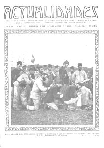 1909-11-03, Actualidades, El ayudante del regimiento de Saboya dictando a los sargentos las órdenes del cuerpo en el campamento de Nador, Alba photo