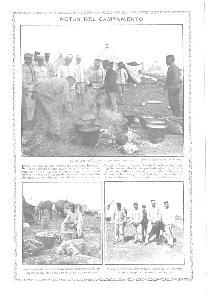 1909-11-10, Actualidades, Notas del campamento, Rivero