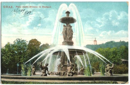 19090112 graz franz josefs brunnen im stadtpark