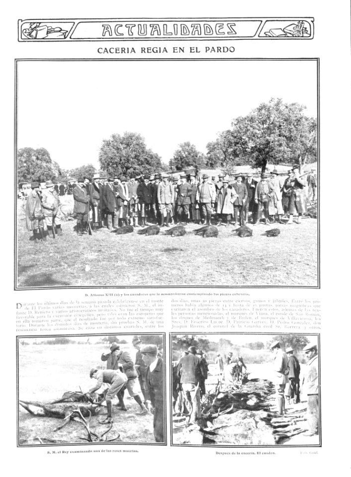 1910-01-27, Actualidades, Cacería regia en El Pardo, Goñi