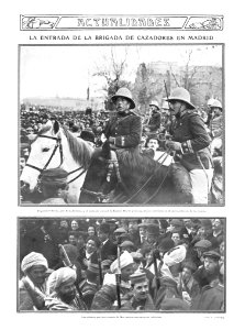 1910-01-27, Actualidades, La entrada de la brigada de cazadores en Madrid, Cifuentes