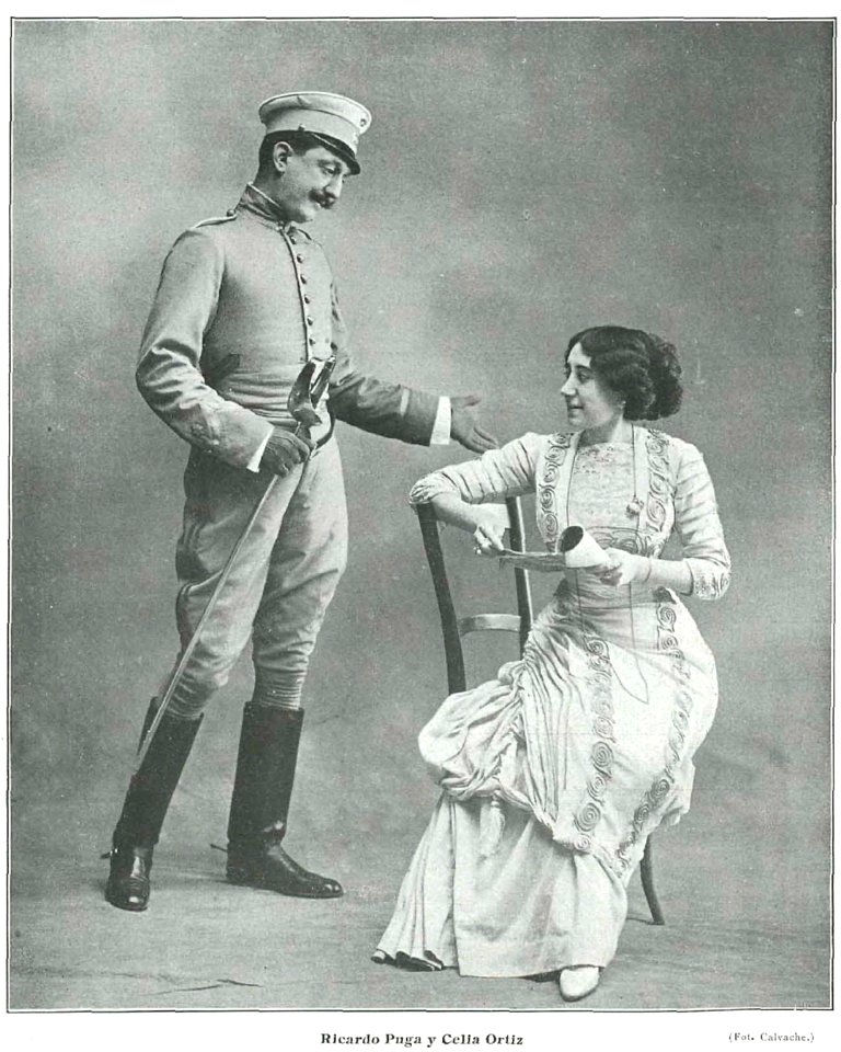 1910-11, Comedias y Comediantes, Ricardo Puga y Celia Ortiz, Calvache