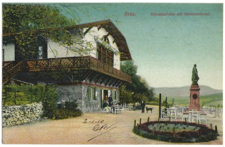 19100102 graz schweizerhaus mit weldendenkmal