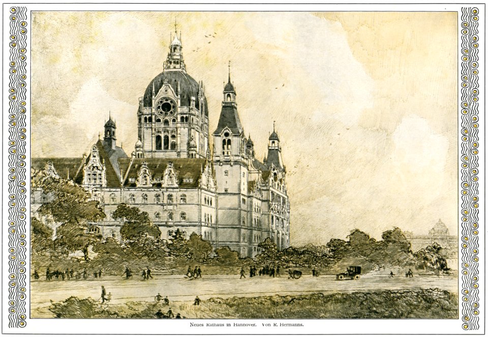 1911-04-20 Illustrirte Zeitung S. 0035 S. 03 Neues Rathaus in Hannover, von Rudolf Hermanns, Culemannstraße, Maschpark, Niedersächsisches Landesmuseum