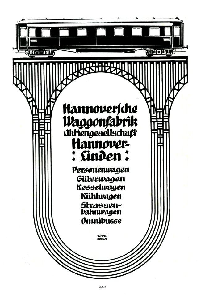 1911-04-20 Illustrirte Zeitung S. 0024 S. XXIV Änne Koken Hannoversche Waggonfabrik Aktiengesellschaft Hannover-Linden