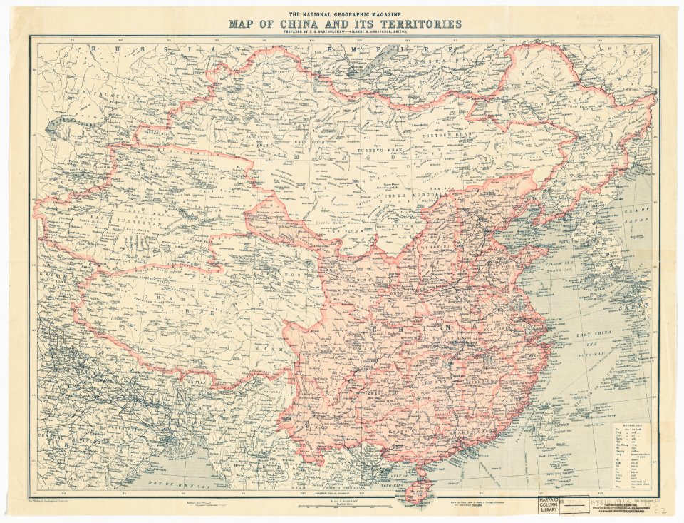1912 China map from National Geographic photo