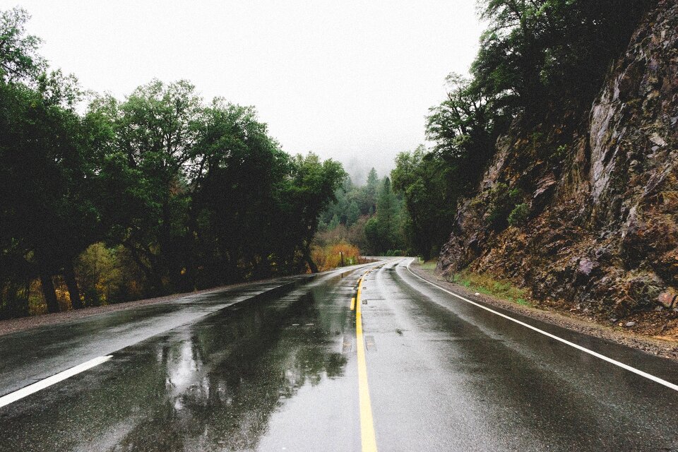 Rain rural rocks
