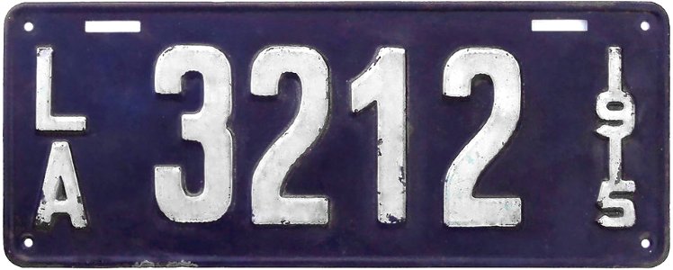 1915 Louisiana license plate