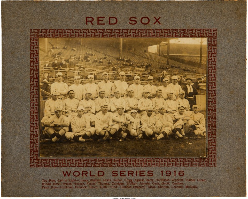 1916 Boston Red Sox Team Cabinet Photograph