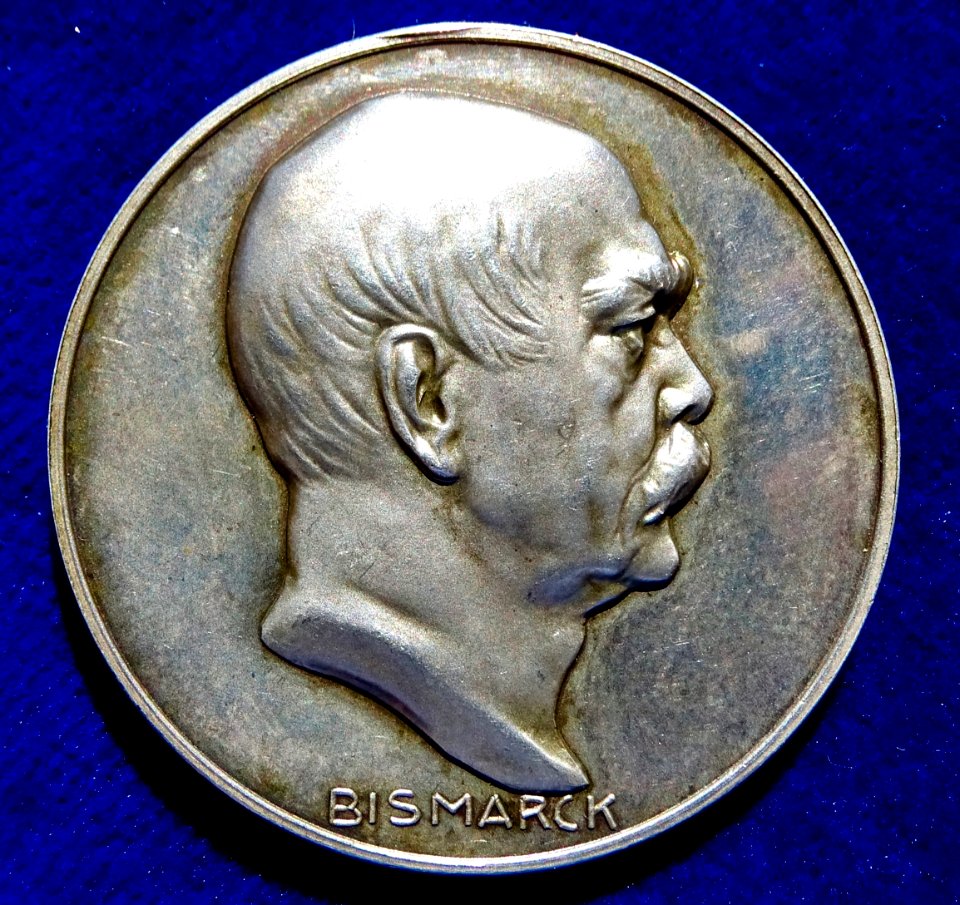 1915 WWI Judaica Silver Medal 100th Anniversary of Bismarck, obverse