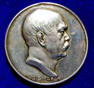 1915 WWI Judaica Silver Medal 100th Anniversary of Bismarck, obverse photo