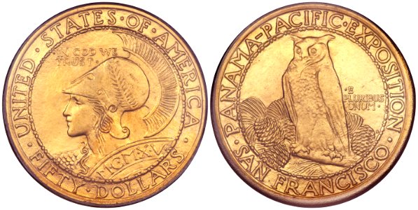 1915-S $50 Panama-Pacific 50 Dollar Round